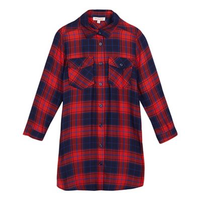bluezoo Girls' red checked shirt dress